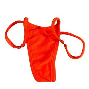 Latin Angel VTG Neon Orange G-String Bikini Bottom Thong Dancewear Small NWT